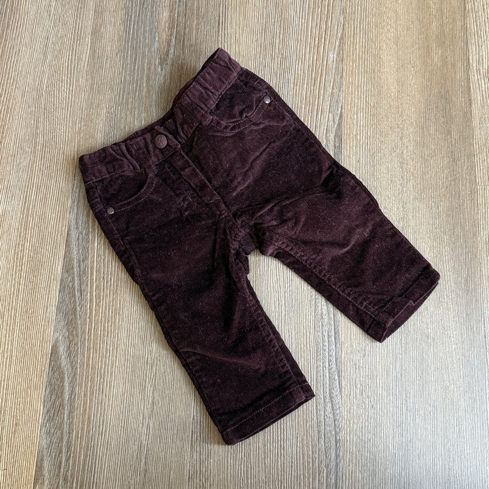 Jacadi burgundy brown corduroy pants size 6m